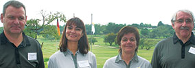 Left to right: John Groom, Natalie Barnes, Mrs G&#252;nter Kech, G&#252;nter Kech, 
managing director VEGA Grieshaber.